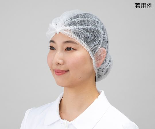 不織布ディスポキャップ（白） フリーサイズ 100枚入 D11-0170A