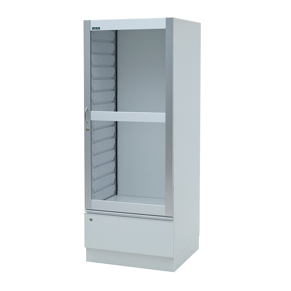 アルテイア物品収納キャビネット（本体・引出し1段） 窓付き片開き扉 TZ-GD-L