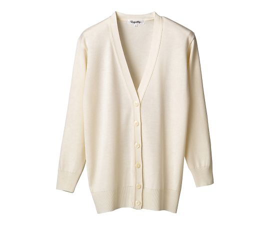 Ｄ１００２ホワイトＬ　ロングカーディガン