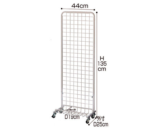 スキマ型ワゴン（小型） 白 H135cm 61-654-6-1