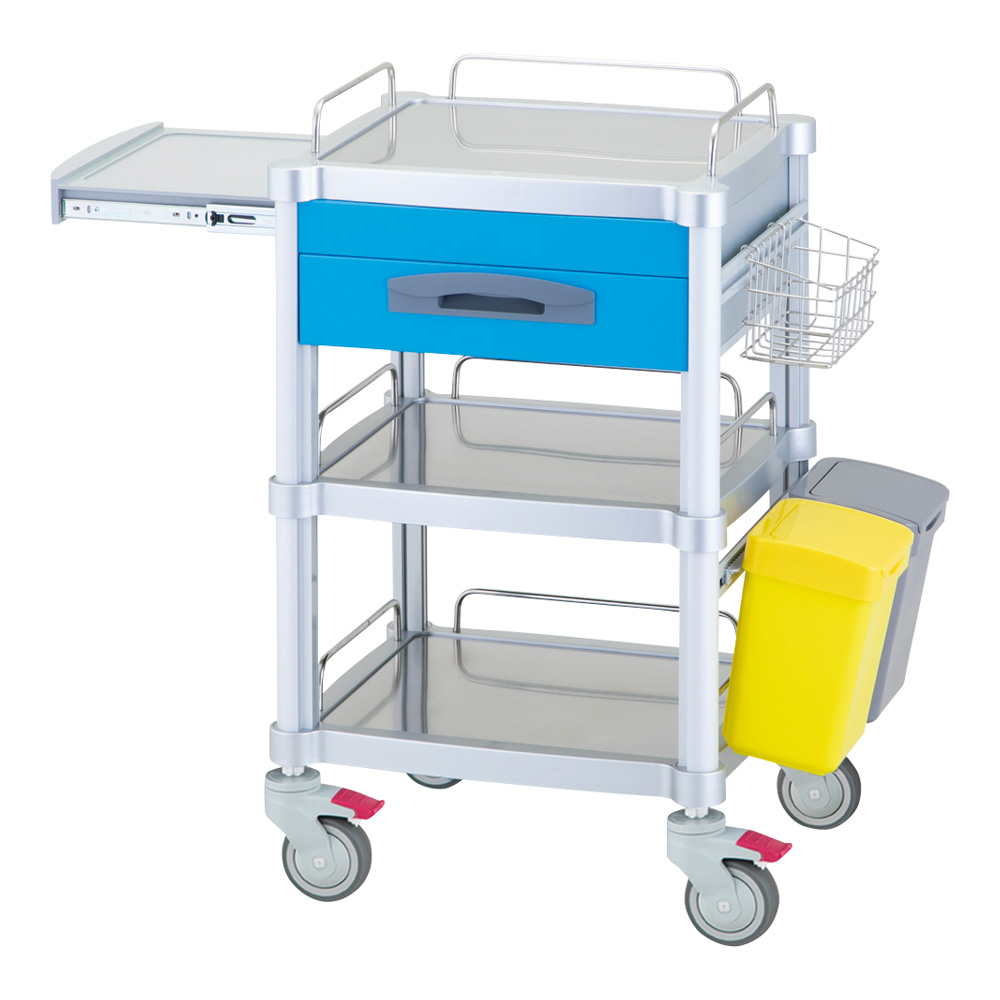 JUSTナーシングカート 1段引出し/2段棚板 ブルー JNC264AB