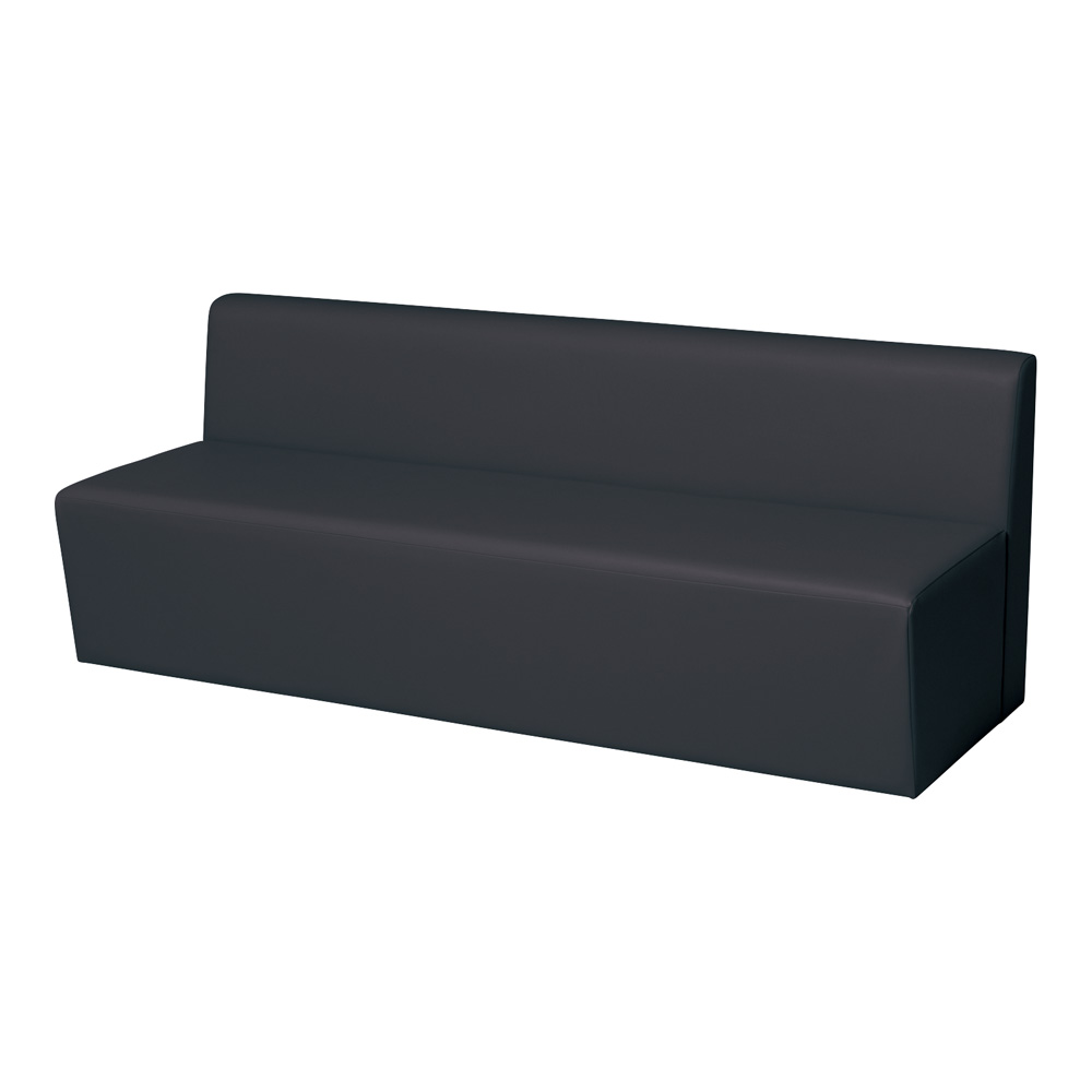 システムソファ 背付き ストレート 1800mm ブラック RO-S1800(BK)